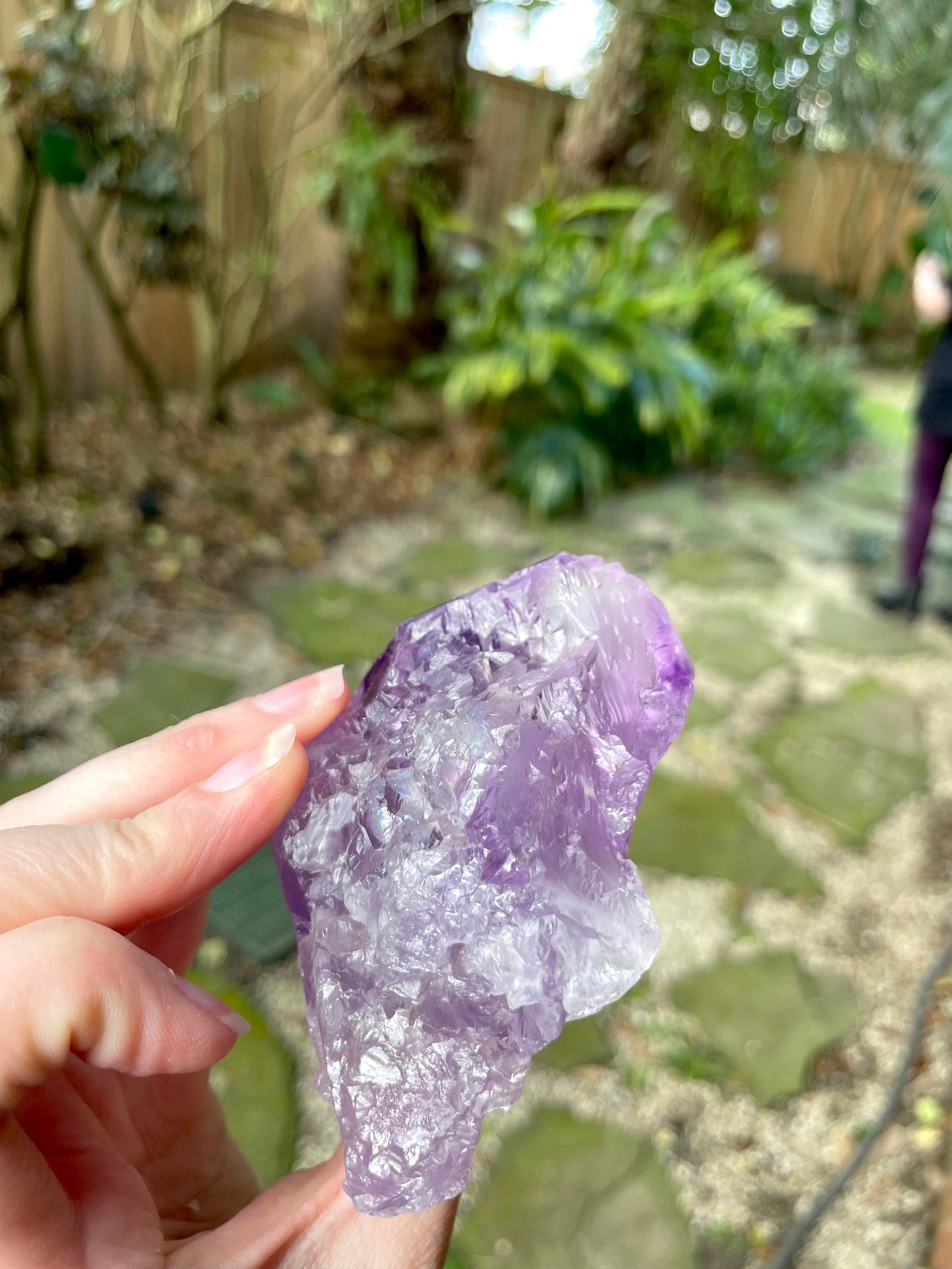 Etched Bi-Color Amethyst Quartz Specimen 240g From Santo Se, Bahia, Brazil Mineral Crystal