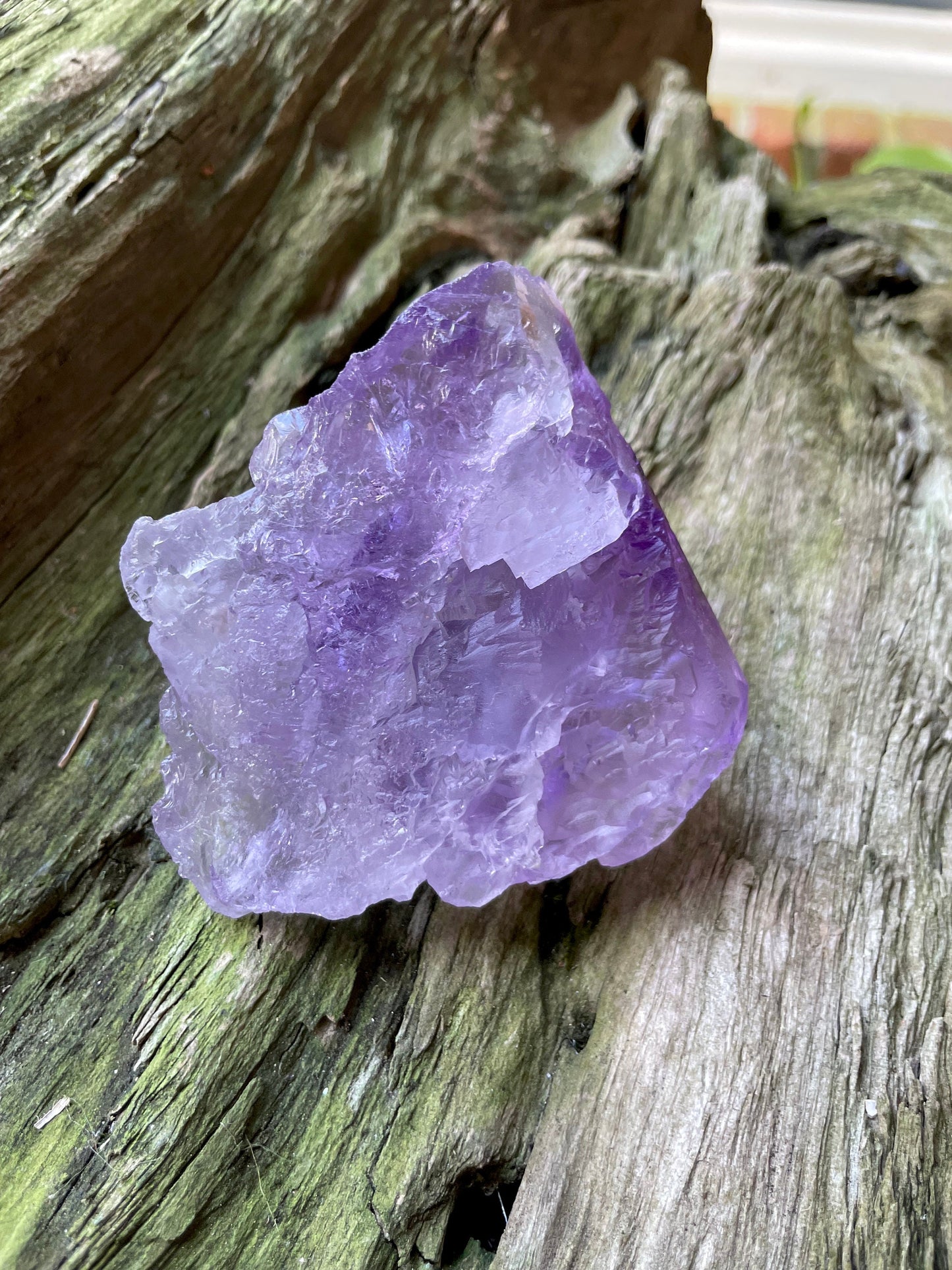 Etched Bi-Color Amethyst Quartz Specimen 240g From Santo Se, Bahia, Brazil Mineral Crystal