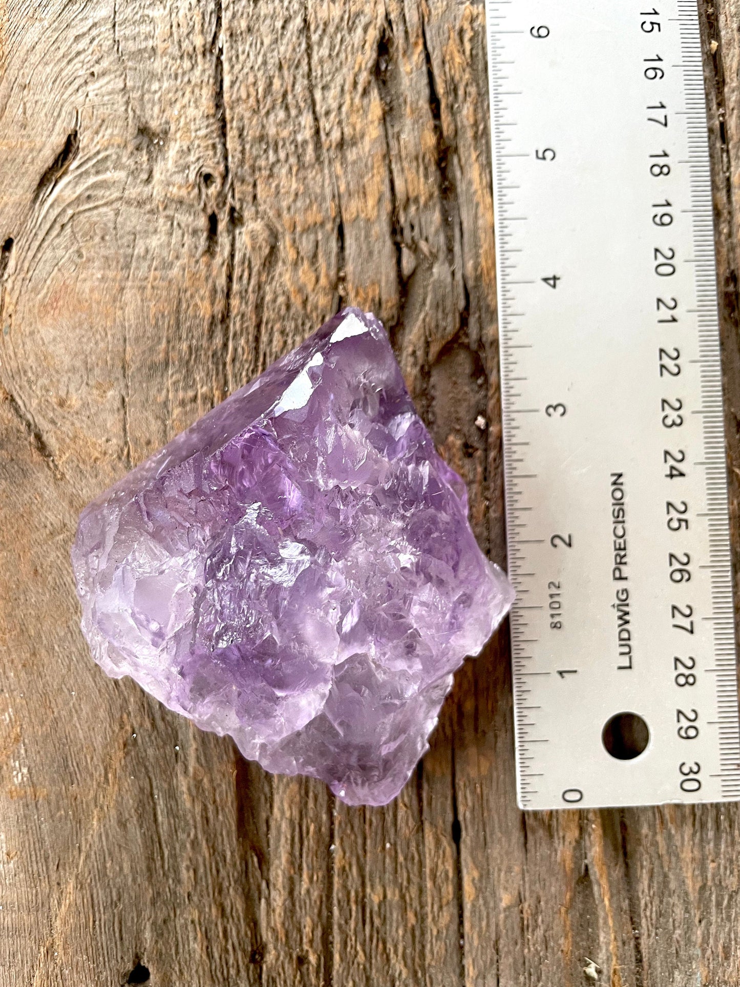 Etched Bi-Color Amethyst Quartz Specimen 240g From Santo Se, Bahia, Brazil Mineral Crystal