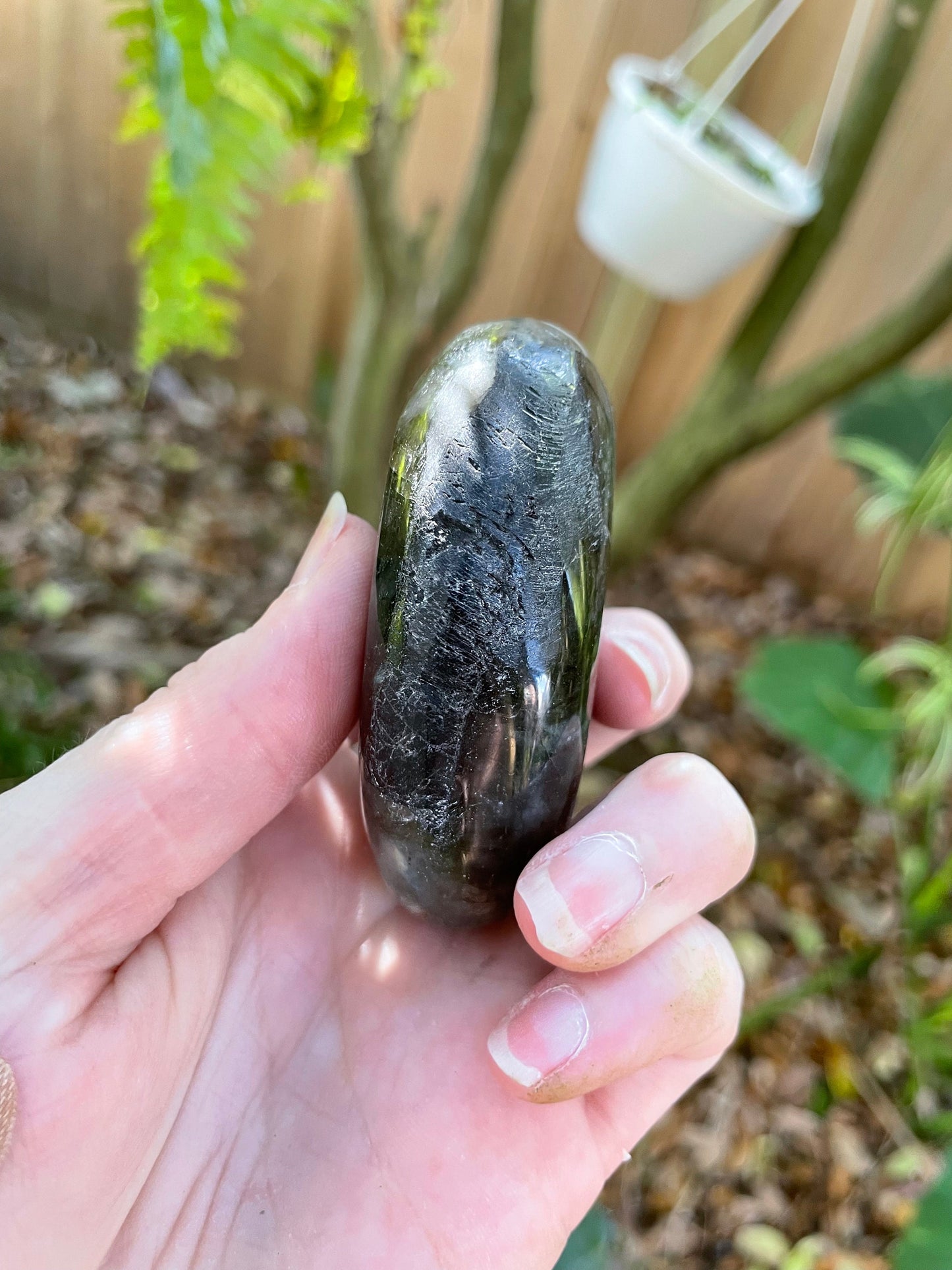 Lovely Polished Rainbow Labradorite Palm Stone 196g Rainbow Flash From Madagascar