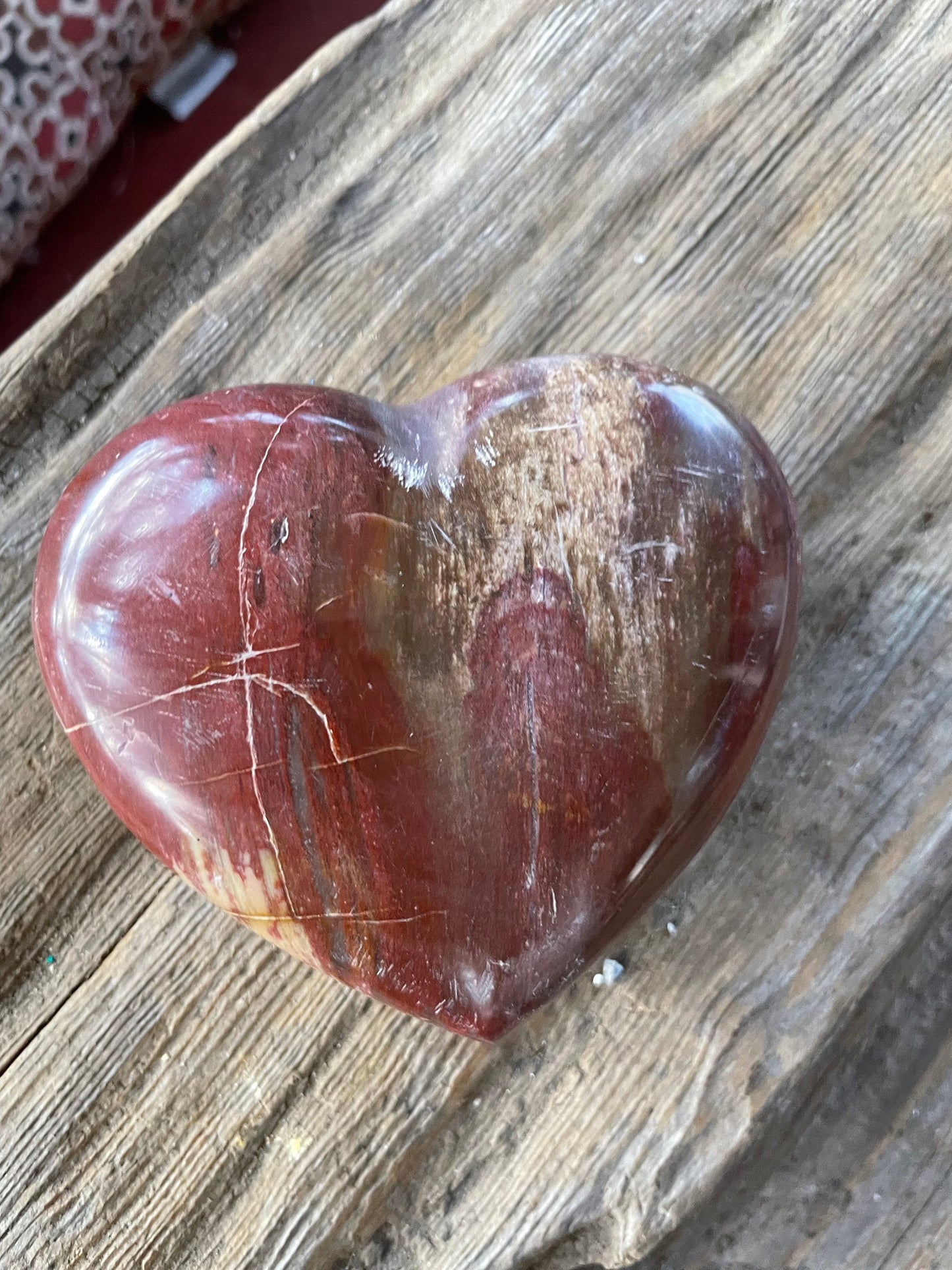 Polished Petrified Wood Heart 310g From Madagascar Mineral Specimen Crystals