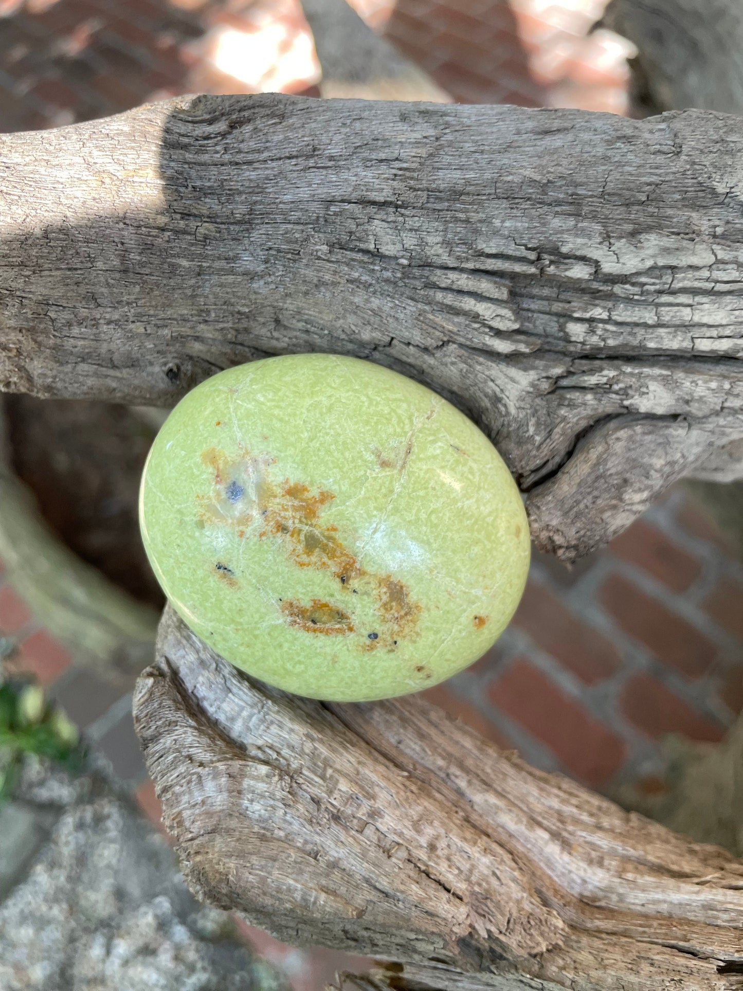 Polished Green Opal Palm Stone From Madagascar, Specimen 94g