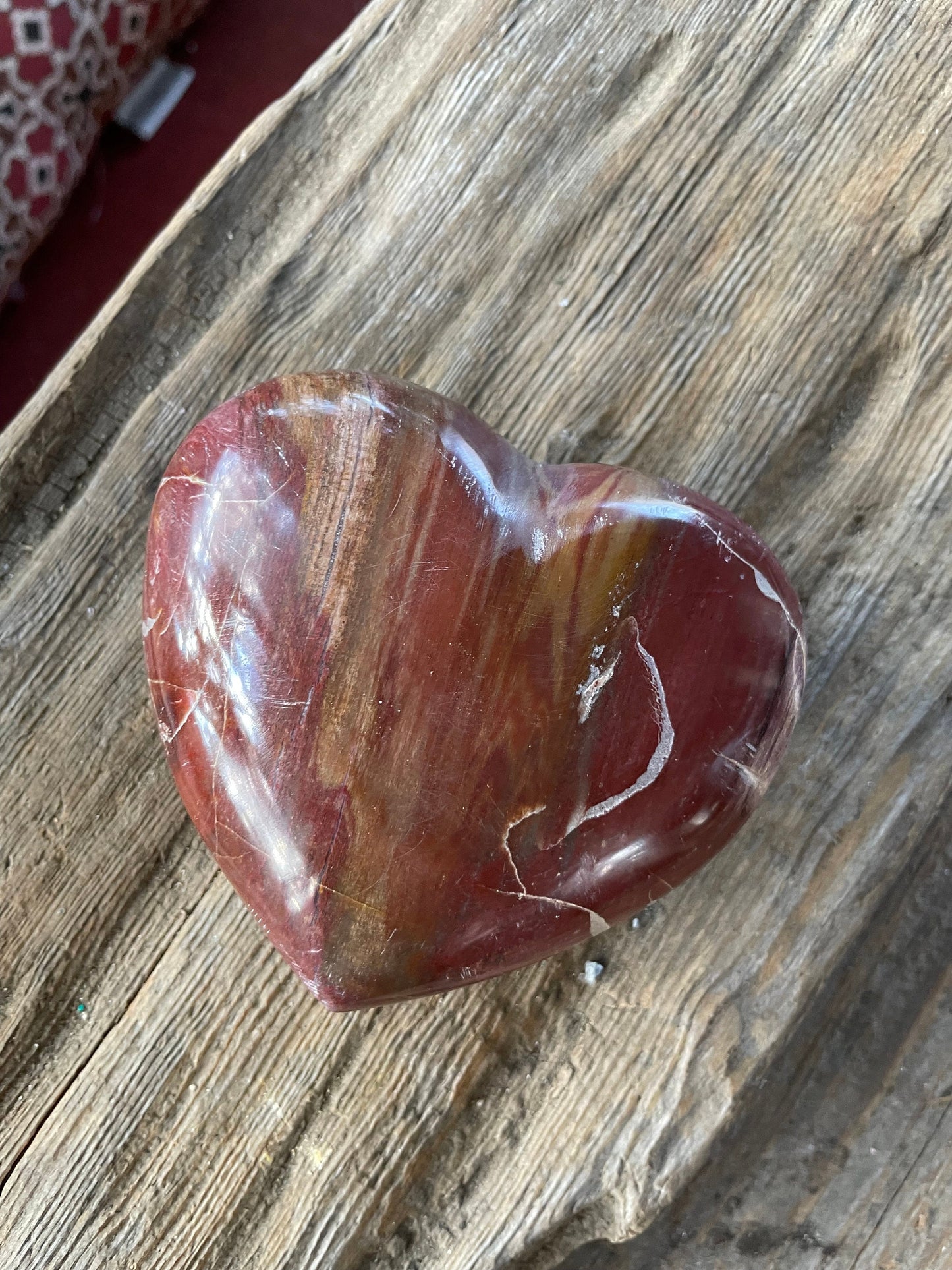 Polished Petrified Wood Heart 310g From Madagascar Mineral Specimen Crystals