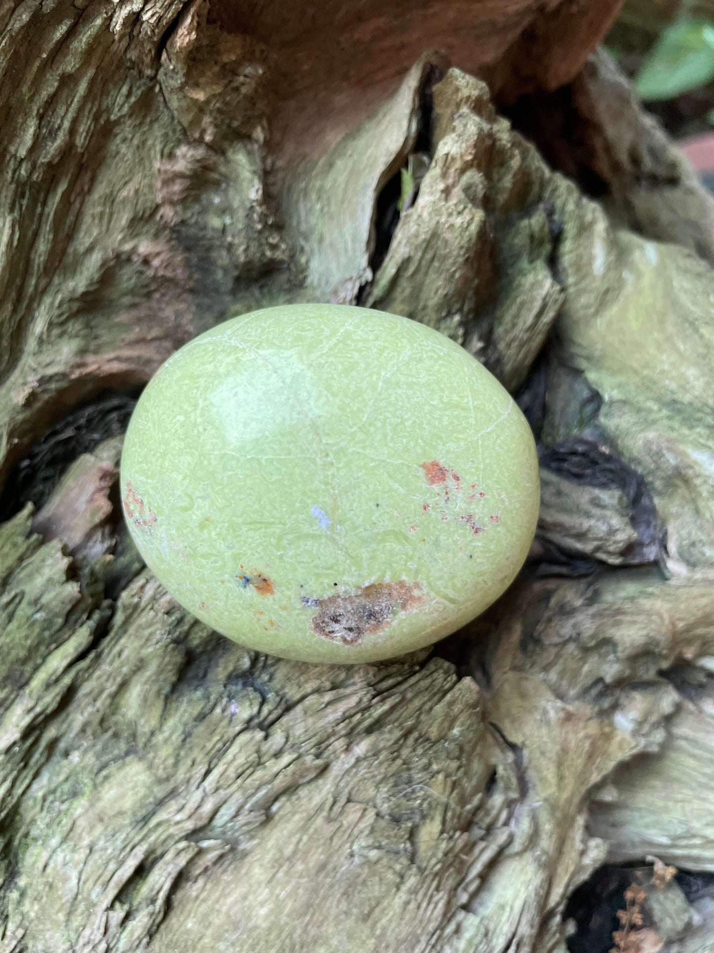 Polished Green Opal Palm Stone From Madagascar, Specimen 94g