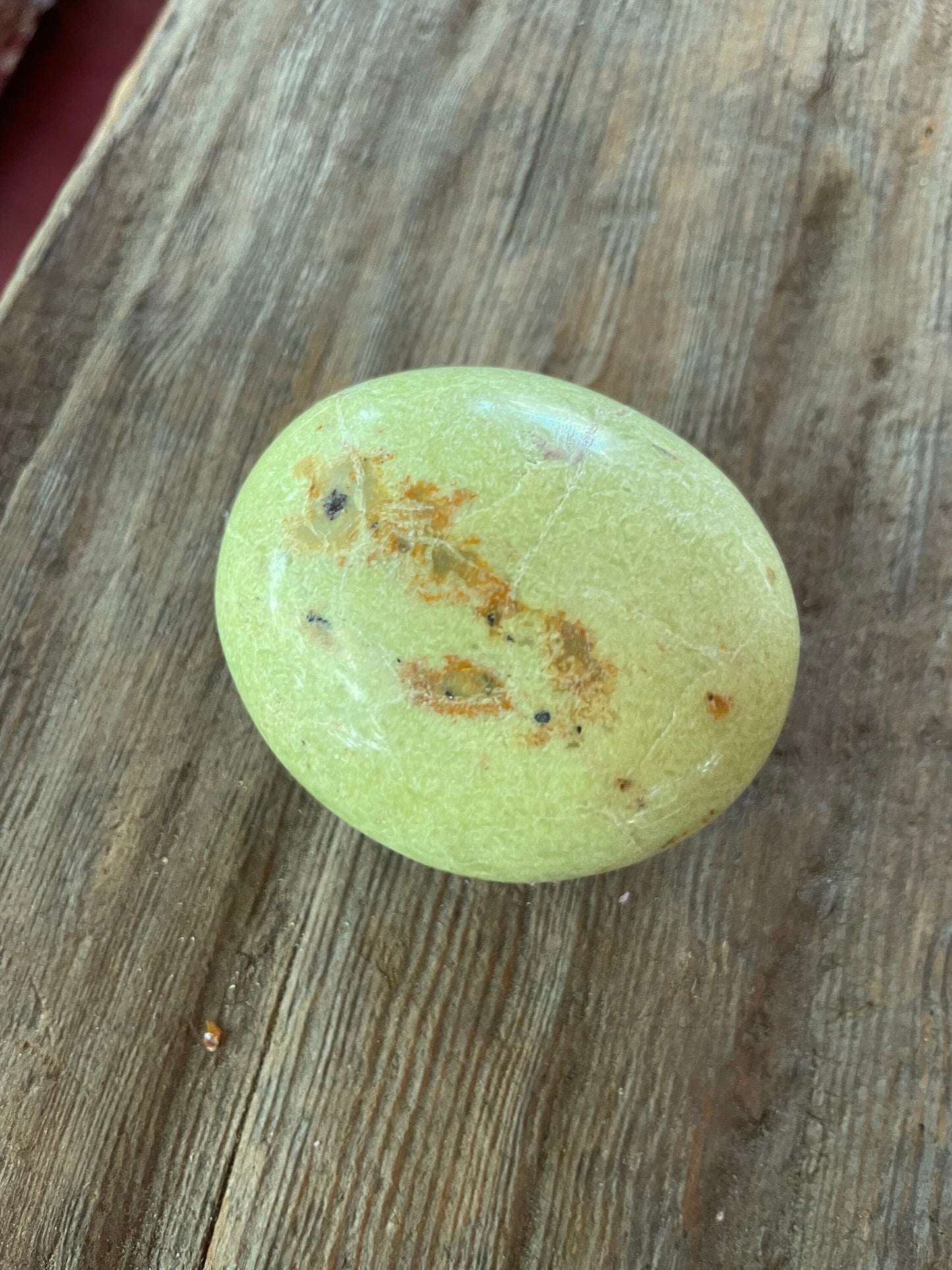 Polished Green Opal Palm Stone From Madagascar, Specimen 94g