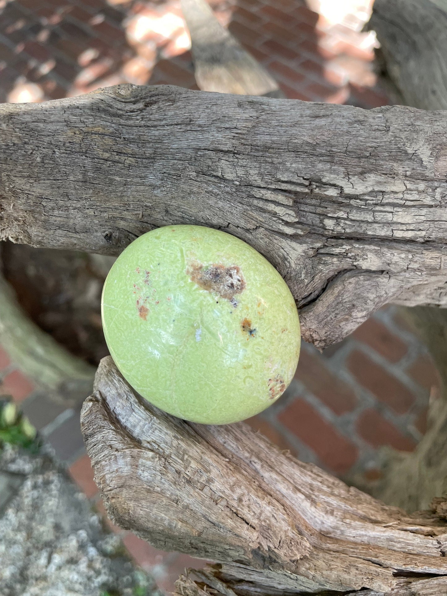 Polished Green Opal Palm Stone From Madagascar, Specimen 94g