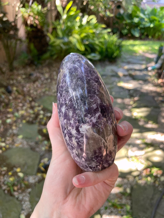 Polished Lepidolite Free Form Specimen From Brazil 896g 1lb 15.6ozg Mineral Crystals