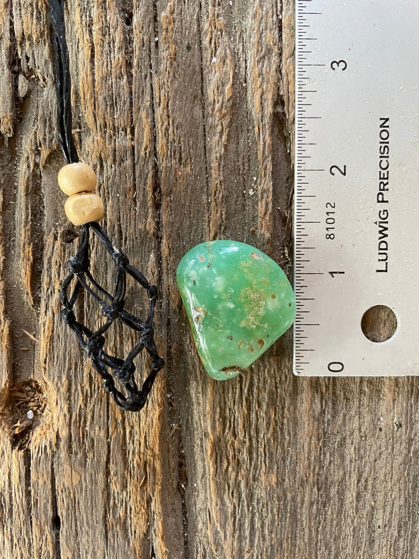 Tumbled and Polished 15.5g Chrysophase Macrame Cage Pendant, Interchangeable Necklace