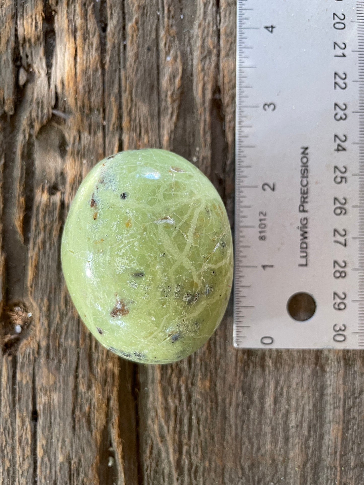 Polished Green Opal Palm Stone From Madagascar, Specimen 107.5g Crystal Mineral
