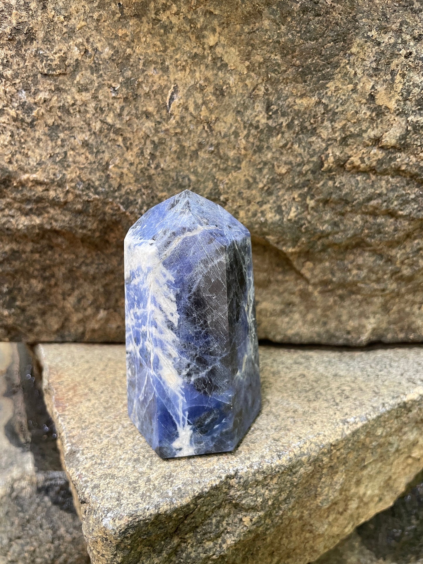 Blue Sodalite Polished Crystal Specimen 140g Specimen from Brazil