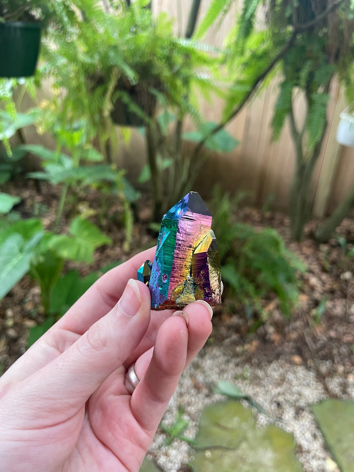 Quality Genuine Titanium Aura Quartz Cluster Arkansas Quartz 48.5g Healing, Metaphysical, Pagan, Wicca