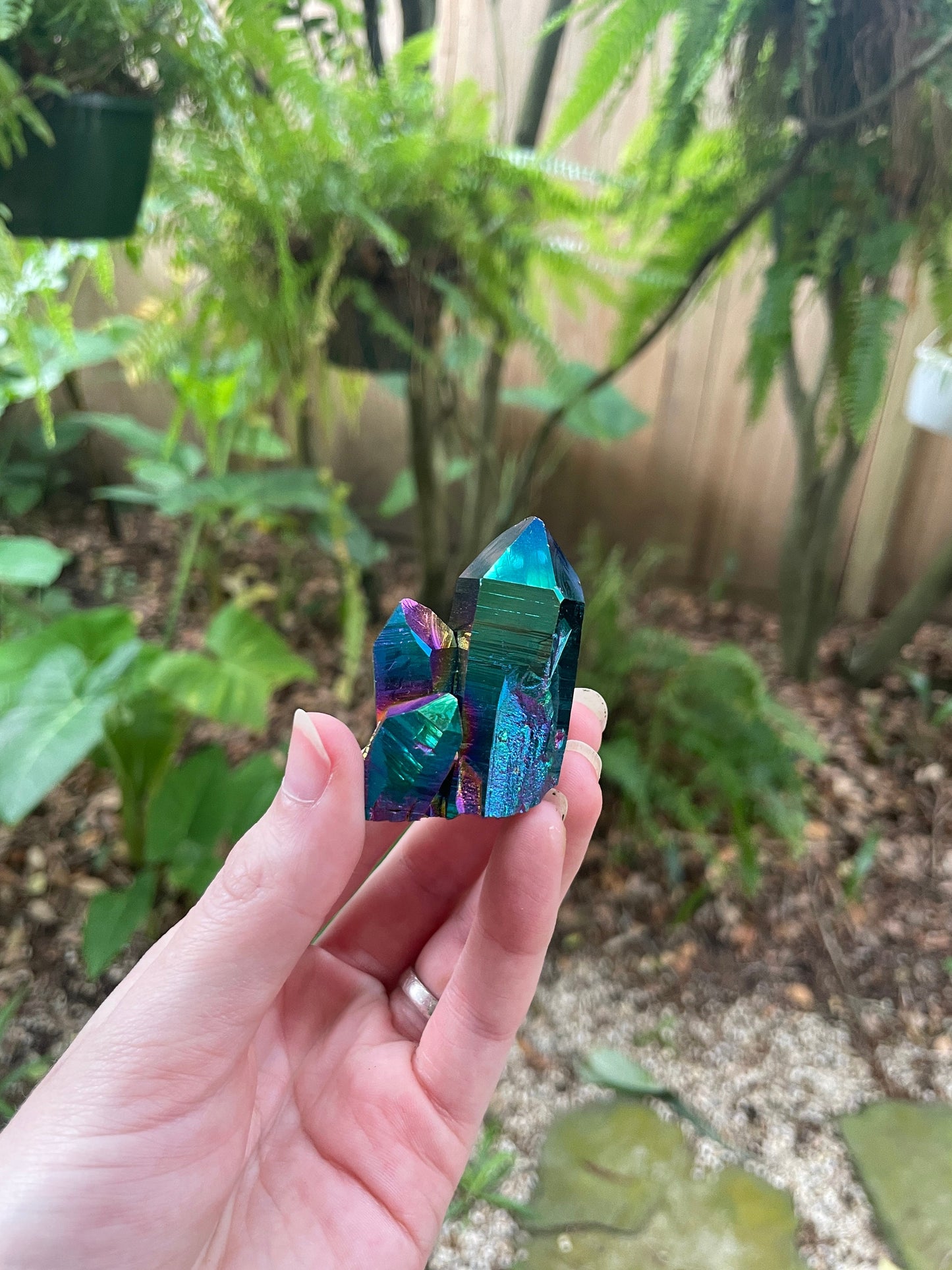 Quality Genuine Titanium Aura Quartz Cluster Arkansas Quartz 48.5g Healing, Metaphysical, Pagan, Wicca