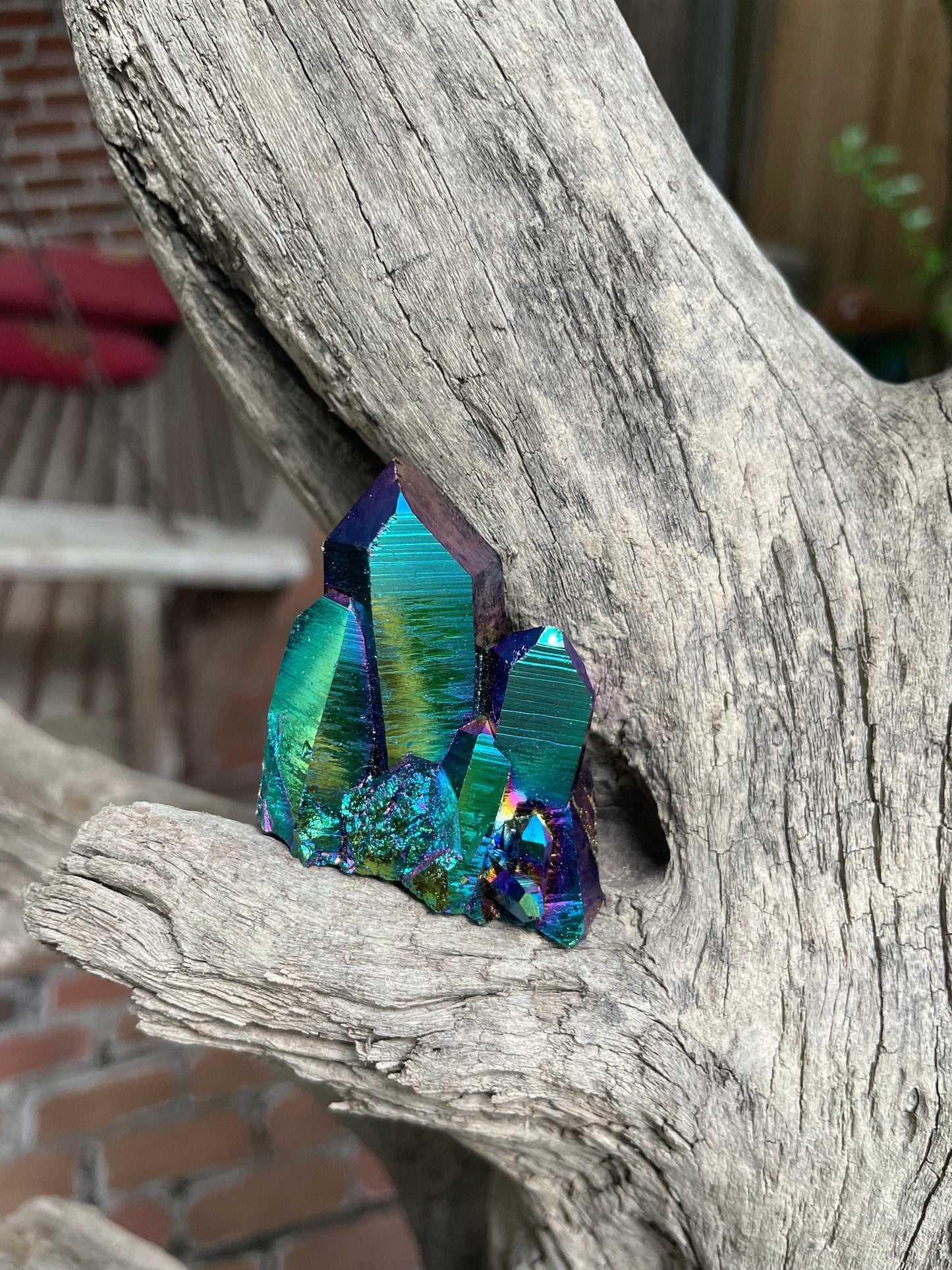 Quality Genuine Titanium Aura Quartz Cluster Arkansas Quartz 48.5g Healing, Metaphysical, Pagan, Wicca