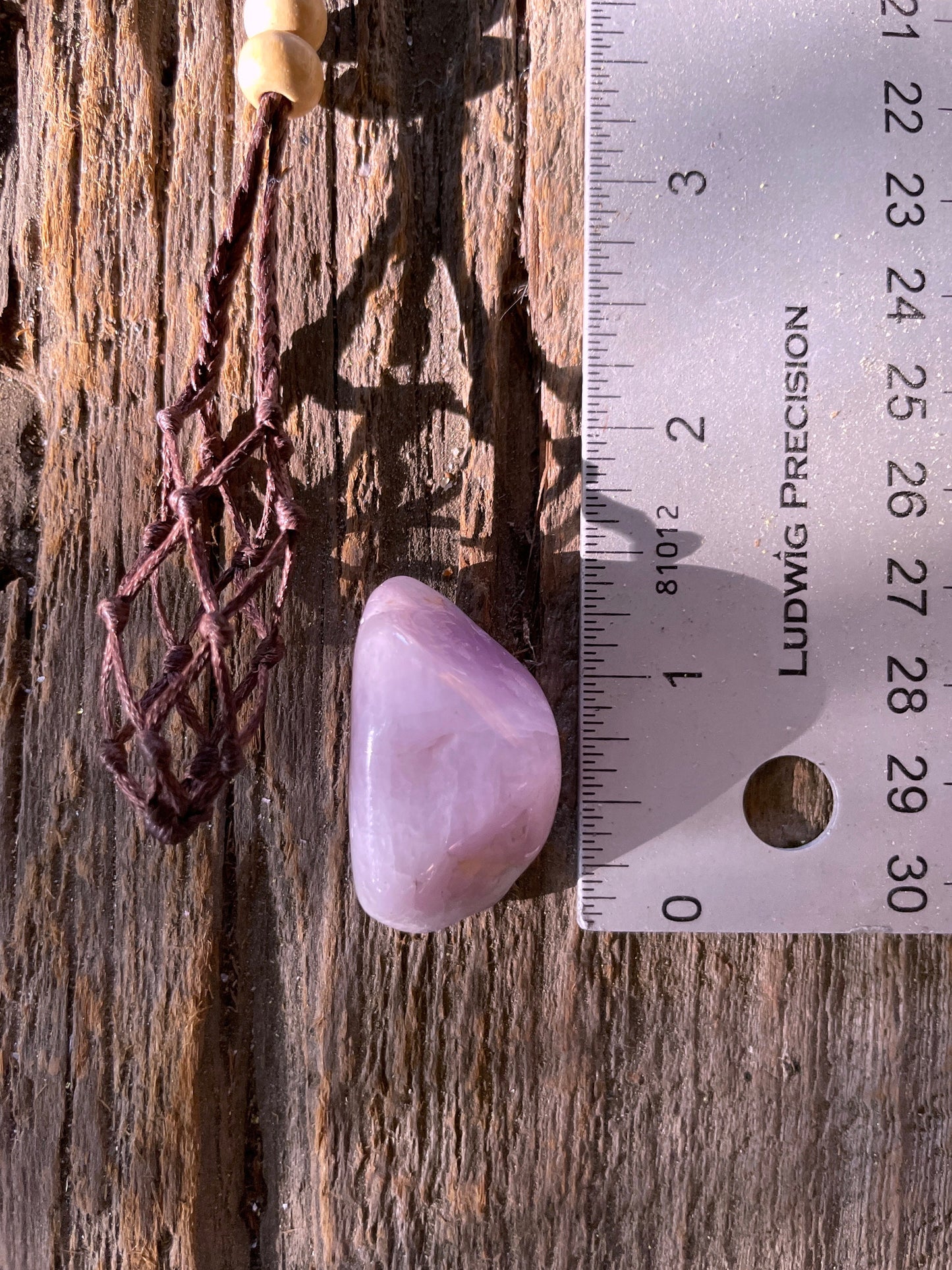 Polished and Tumbled Lavender Kunzite Macrame Cage Pendant, Interchangeable Necklace