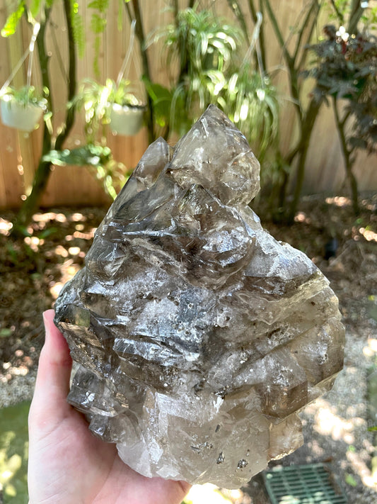Smokey Elesital Quartz with Mica and Feldspar from Minas Gerais Brazil, 2440g 5lbs 6oz Specimen Collection Reiki
