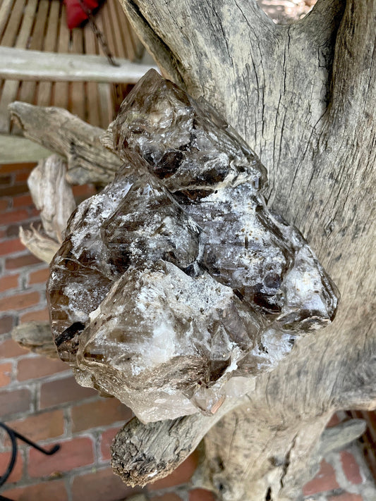 Smokey Elesital Quartz with Mica and Feldspar from Minas Gerais Brazil, 2440g 5lbs 6oz Specimen Collection Reiki