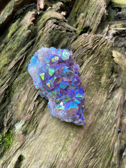 Beautiful 51.5g Angel Aura Titanium Amethyst Quartz Cluster Specimen Mineral Crystals