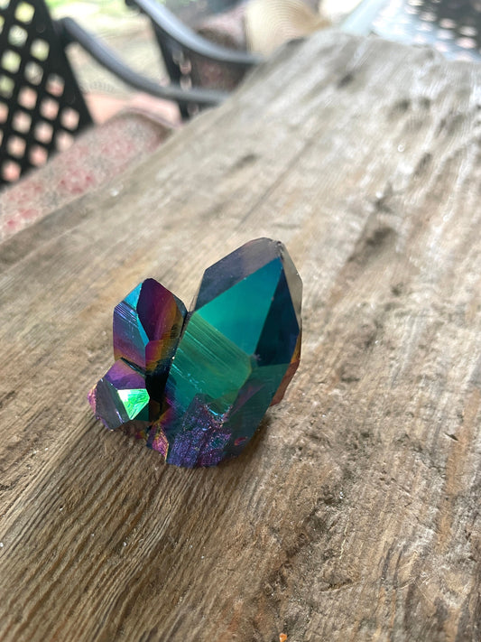 Quality Genuine Titanium Aura Quartz Cluster Arkansas Quartz 48.5g Healing, Metaphysical, Pagan, Wicca