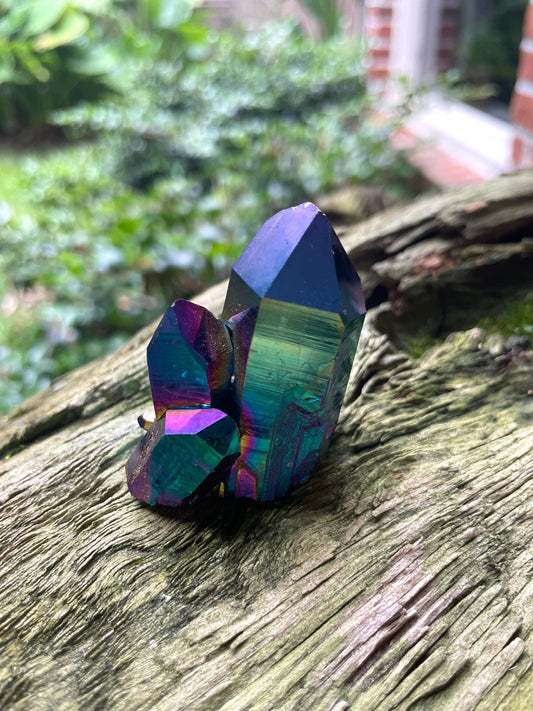 Quality Genuine Titanium Aura Quartz Cluster Arkansas Quartz 48.5g Healing, Metaphysical, Pagan, Wicca