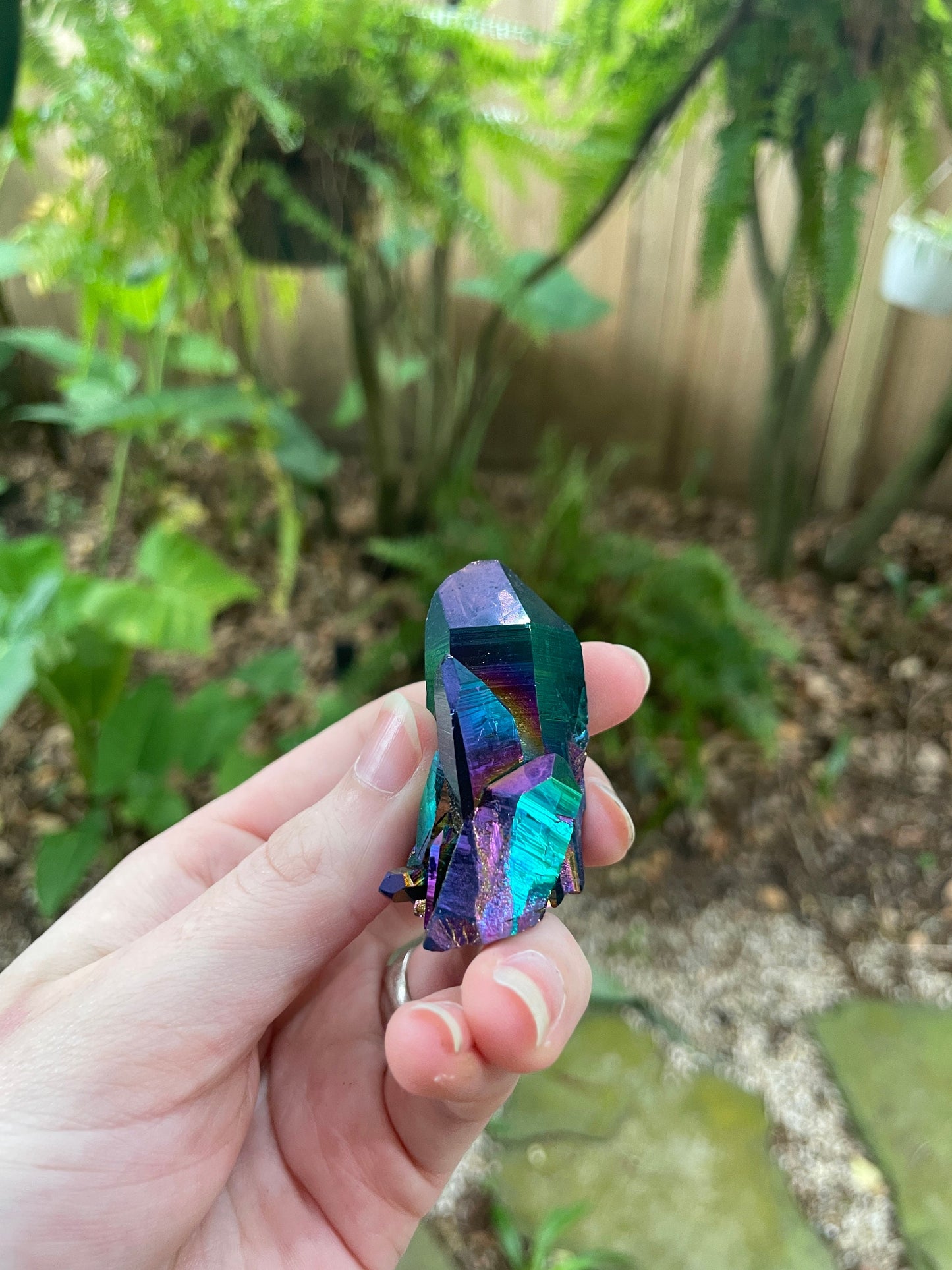 Quality Genuine Titanium Aura Quartz Cluster Arkansas Quartz 48.5g Healing, Metaphysical, Pagan, Wicca