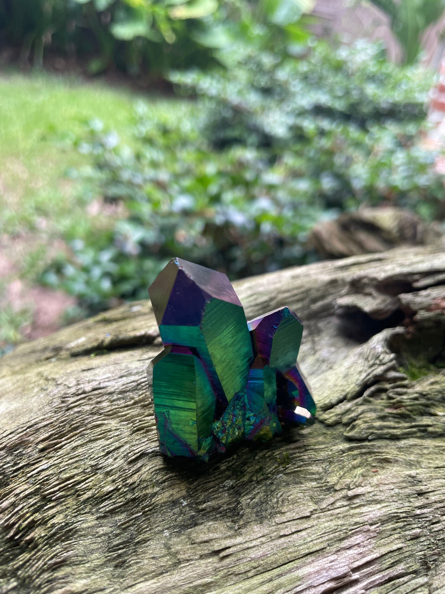 Quality Genuine Titanium Aura Quartz Cluster Arkansas Quartz 48.5g Healing, Metaphysical, Pagan, Wicca