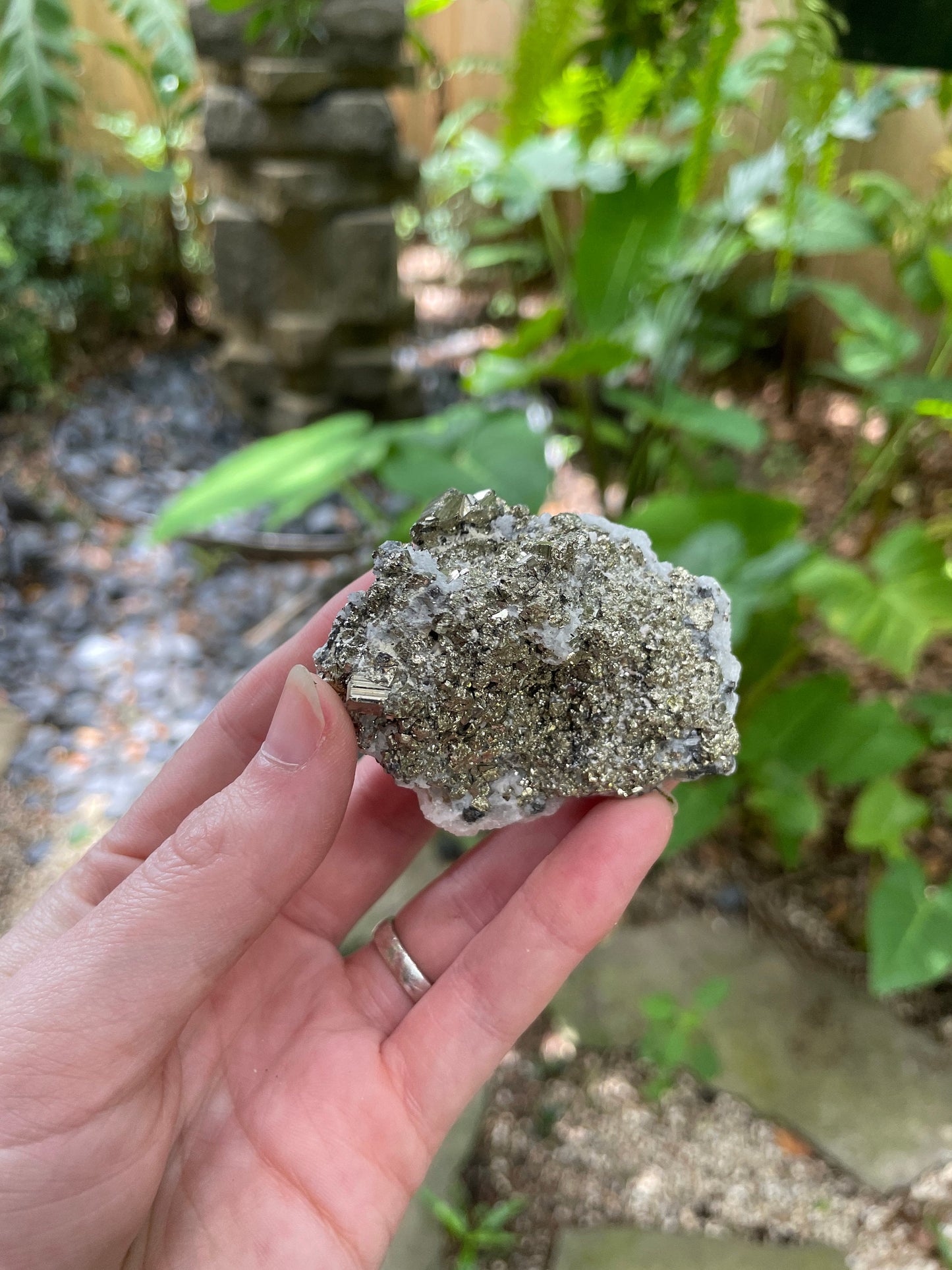 Beautiful Natural Raw Pyrite Crystal With Quartz Specimen 120.6g, from Peru Minerals Crystals