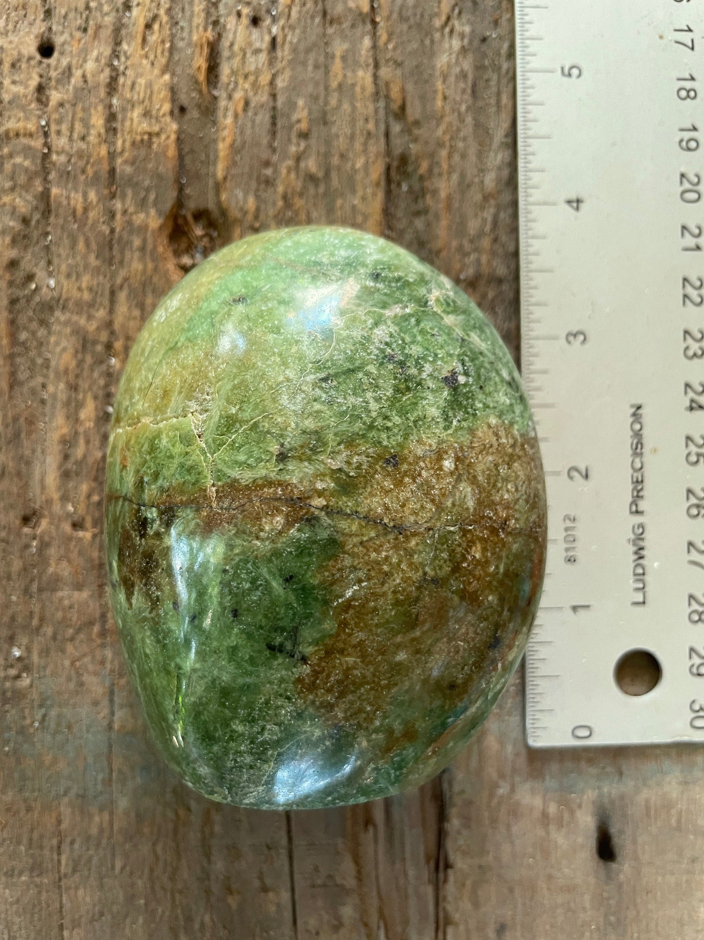 Polished Green Chrysocolla Free Form From Madagascar, Specimen 362g Mineral Crystal