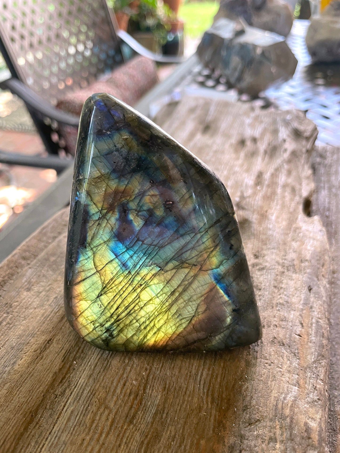 Polished Rainbow Labradorite Free Form 456g From Madagascar Mineral Crystal