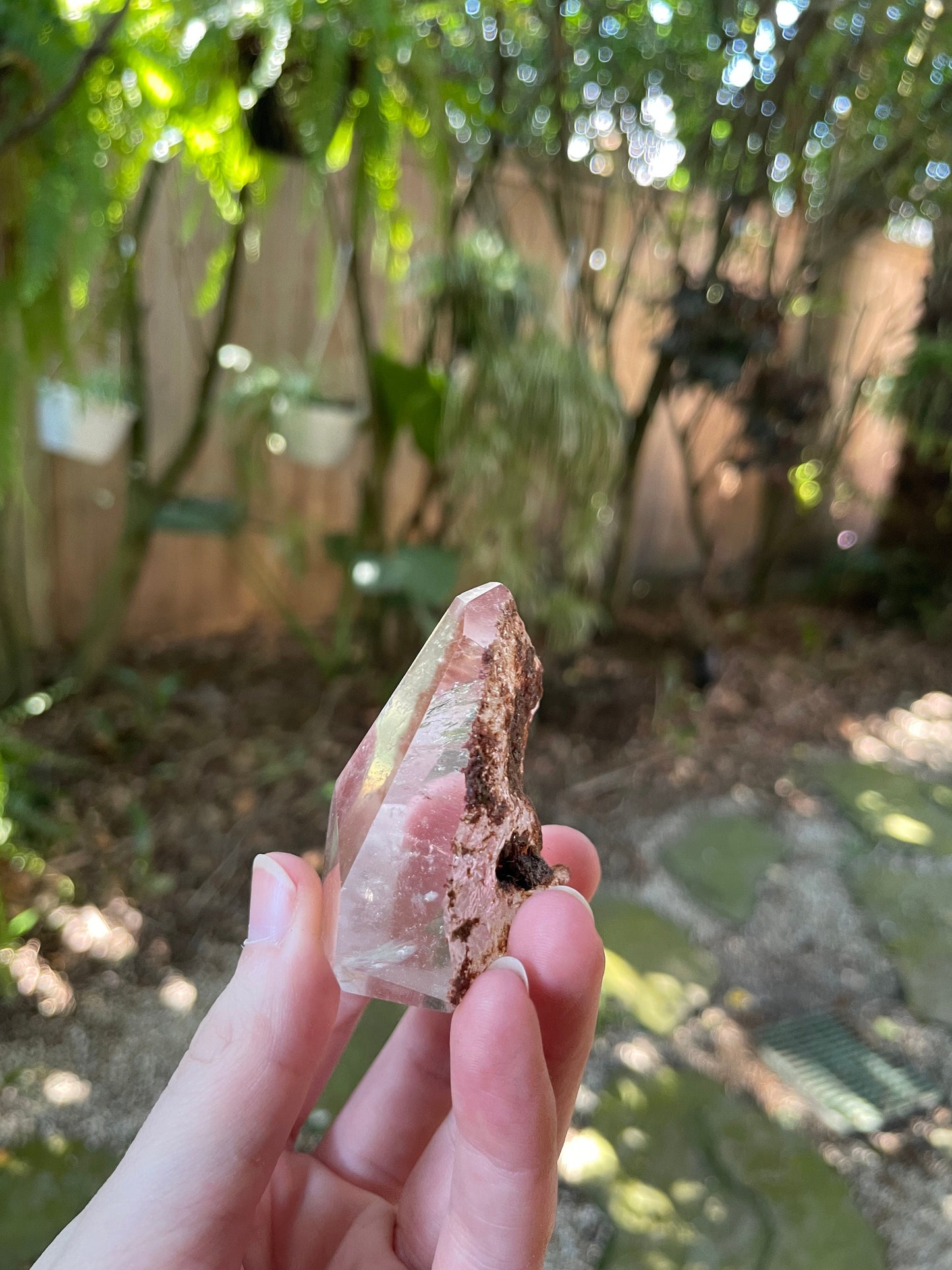 Half Polished Lodolite Garden Quartz 89.5g Point Specimen Mineral Crystal
