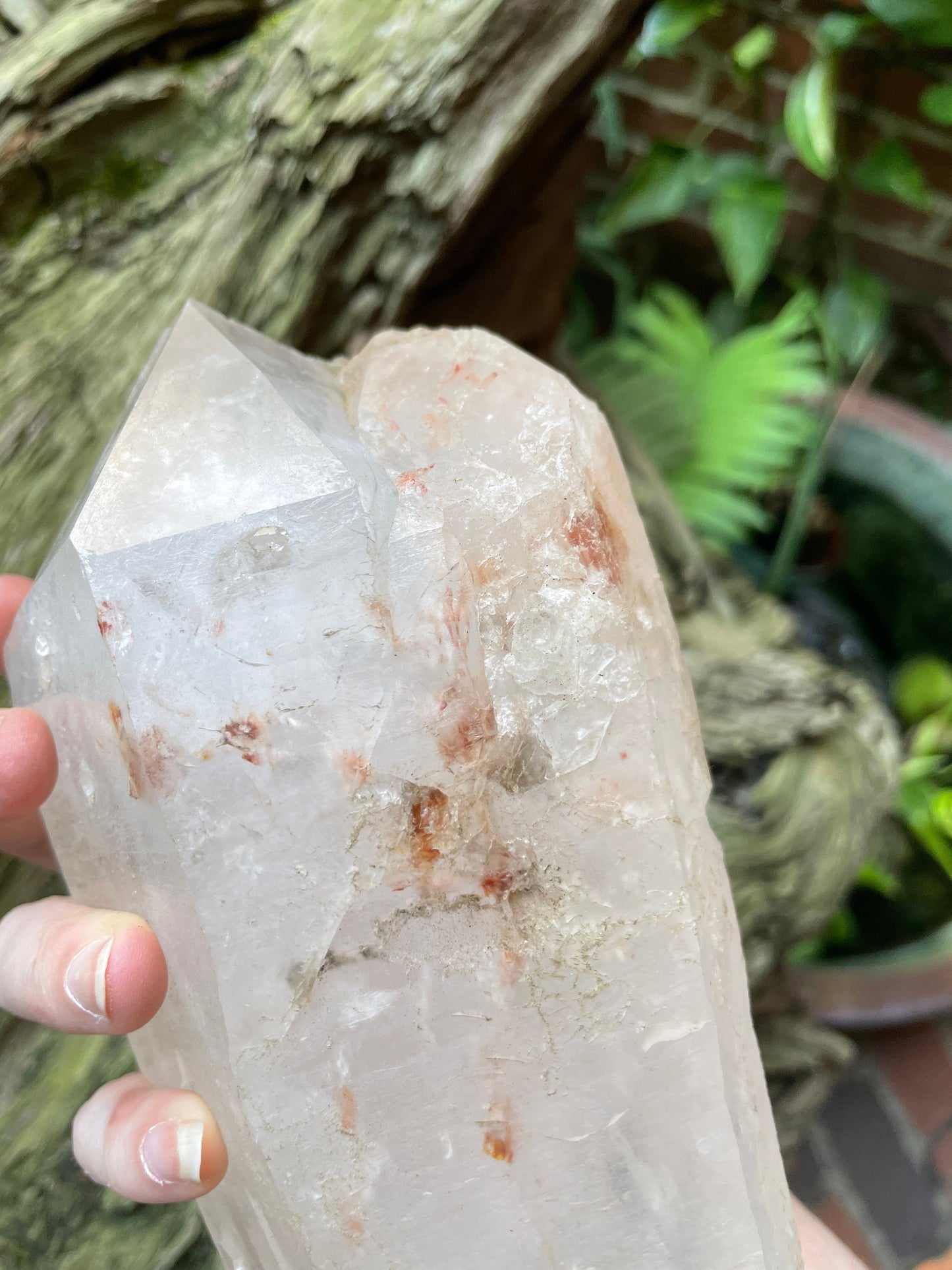 Large Double Terminated Quartz Point 2116g 4lbs 10.6oz With Hematite From Minas Gerais Brazil Specimen Mineral Crystal