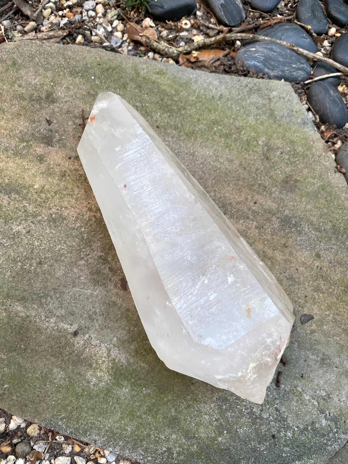 Large Double Terminated Quartz Point 2116g 4lbs 10.6oz With Hematite From Minas Gerais Brazil Specimen Mineral Crystal