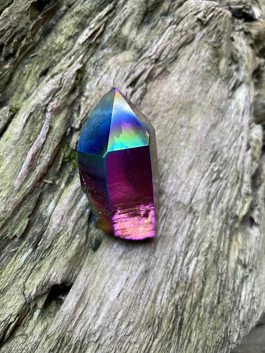 Genuine Titanium Aura Quartz Point Arkansas Quartz 74.1g Specimen Minerals Crystals