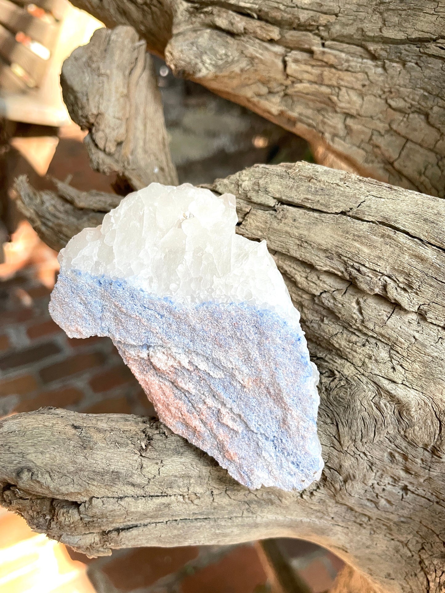 Blue Dumortierite Quartz Cluster Specimen 136.8g From Brazil Mineral Crystal