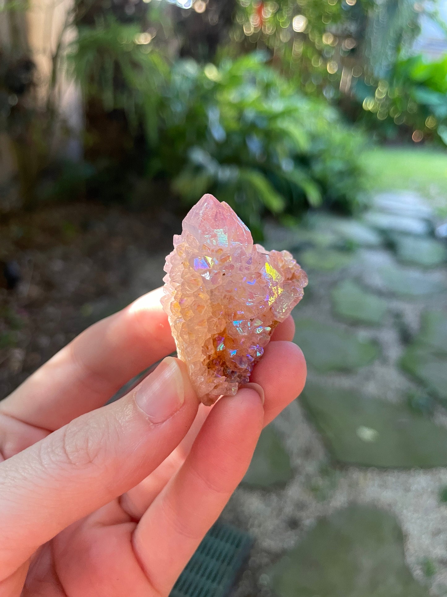 Rainbow Angel Aura Spirit Quartz Point Specimen31.9g From Mpumalanga South Africa Mineral Crystal
