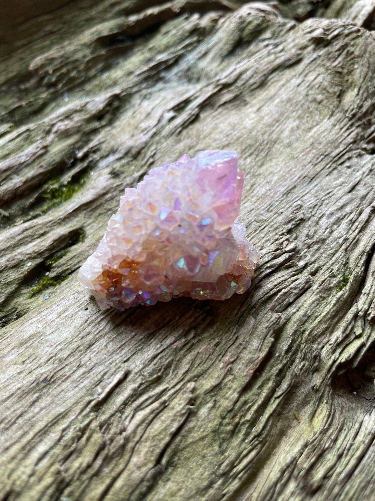 Rainbow Angel Aura Spirit Quartz Point Specimen31.9g From Mpumalanga South Africa Mineral Crystal