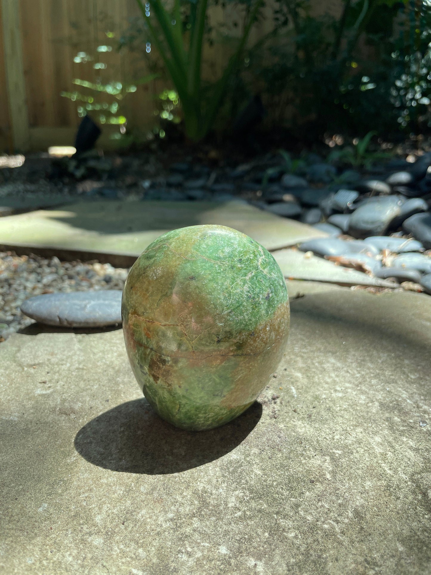 Polished Green Chrysocolla Free Form From Madagascar, Specimen 362g Mineral Crystal