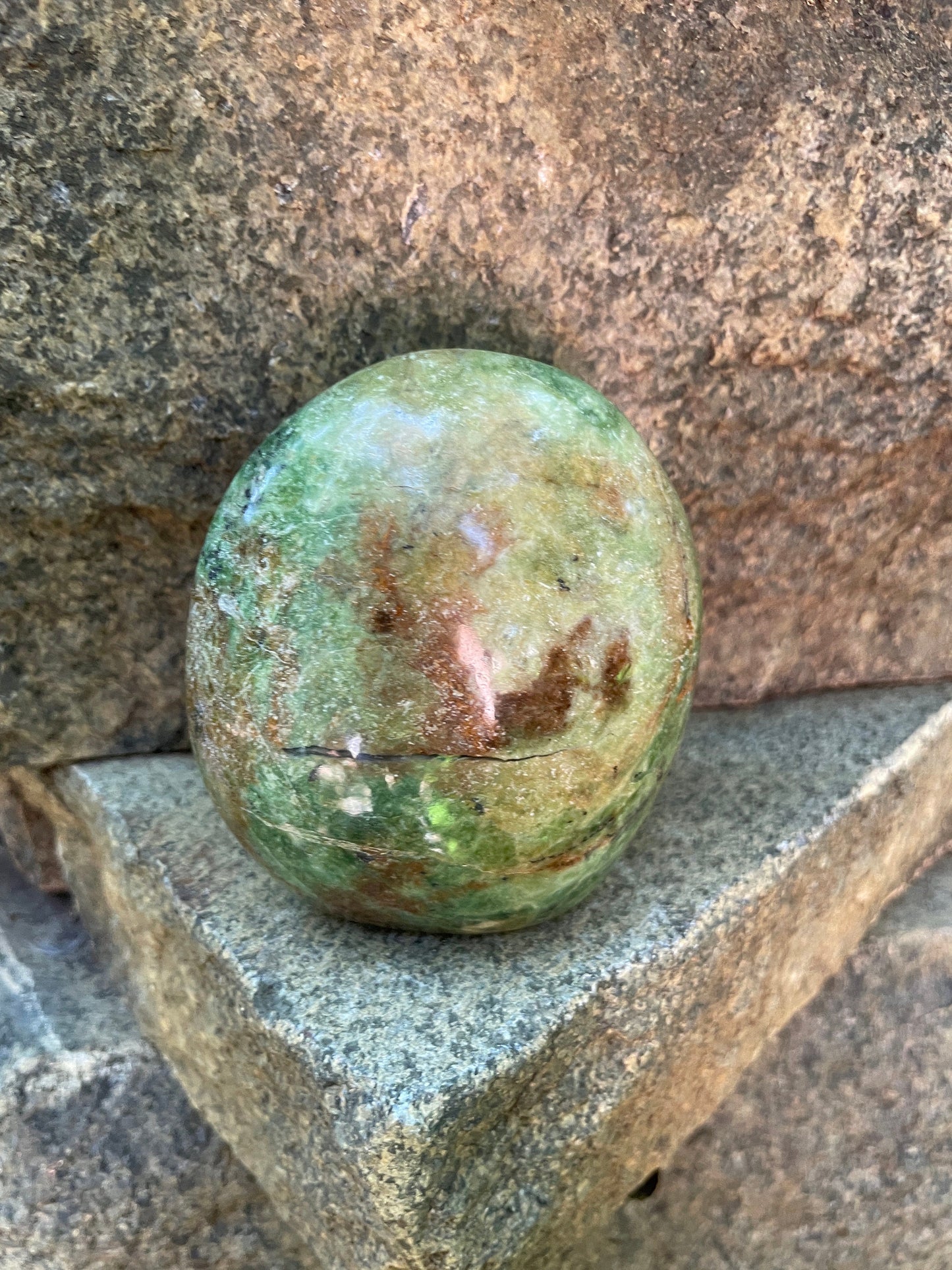 Polished Green Chrysocolla Free Form From Madagascar, Specimen 362g Mineral Crystal