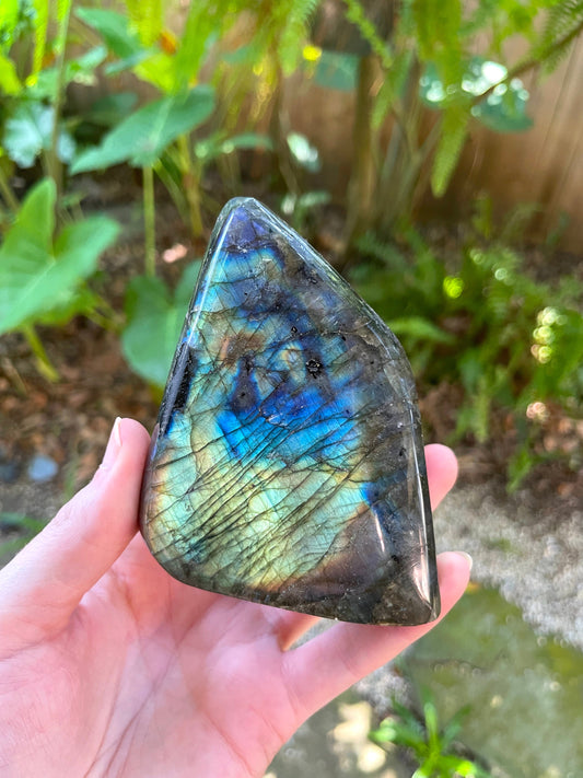 Polished Rainbow Labradorite Free Form 456g From Madagascar Mineral Crystal