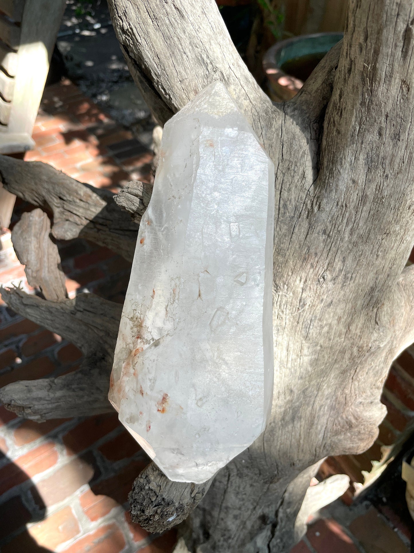 Large Double Terminated Quartz Point 2116g 4lbs 10.6oz With Hematite From Minas Gerais Brazil Specimen Mineral Crystal