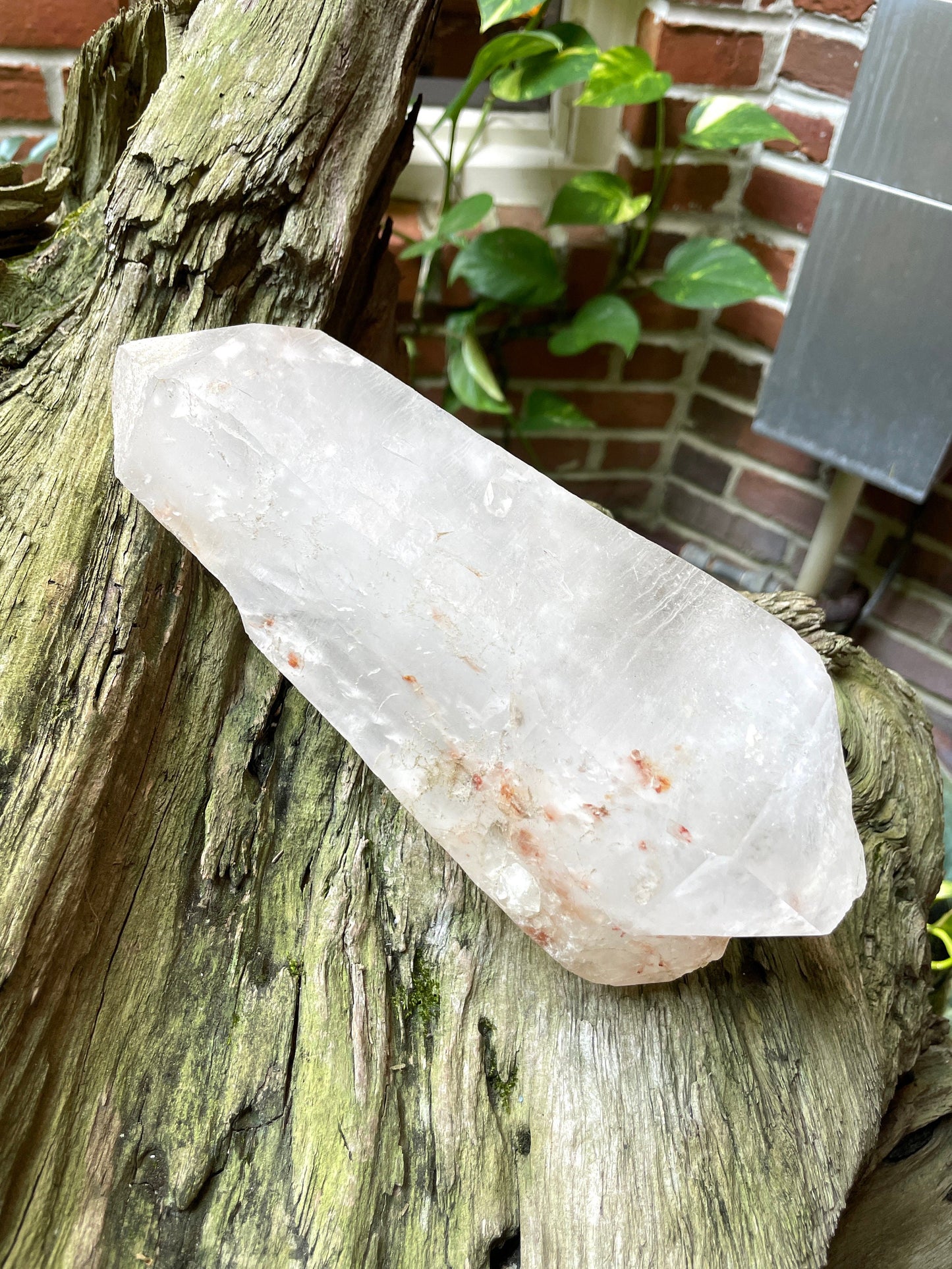 Large Double Terminated Quartz Point 2116g 4lbs 10.6oz With Hematite From Minas Gerais Brazil Specimen Mineral Crystal