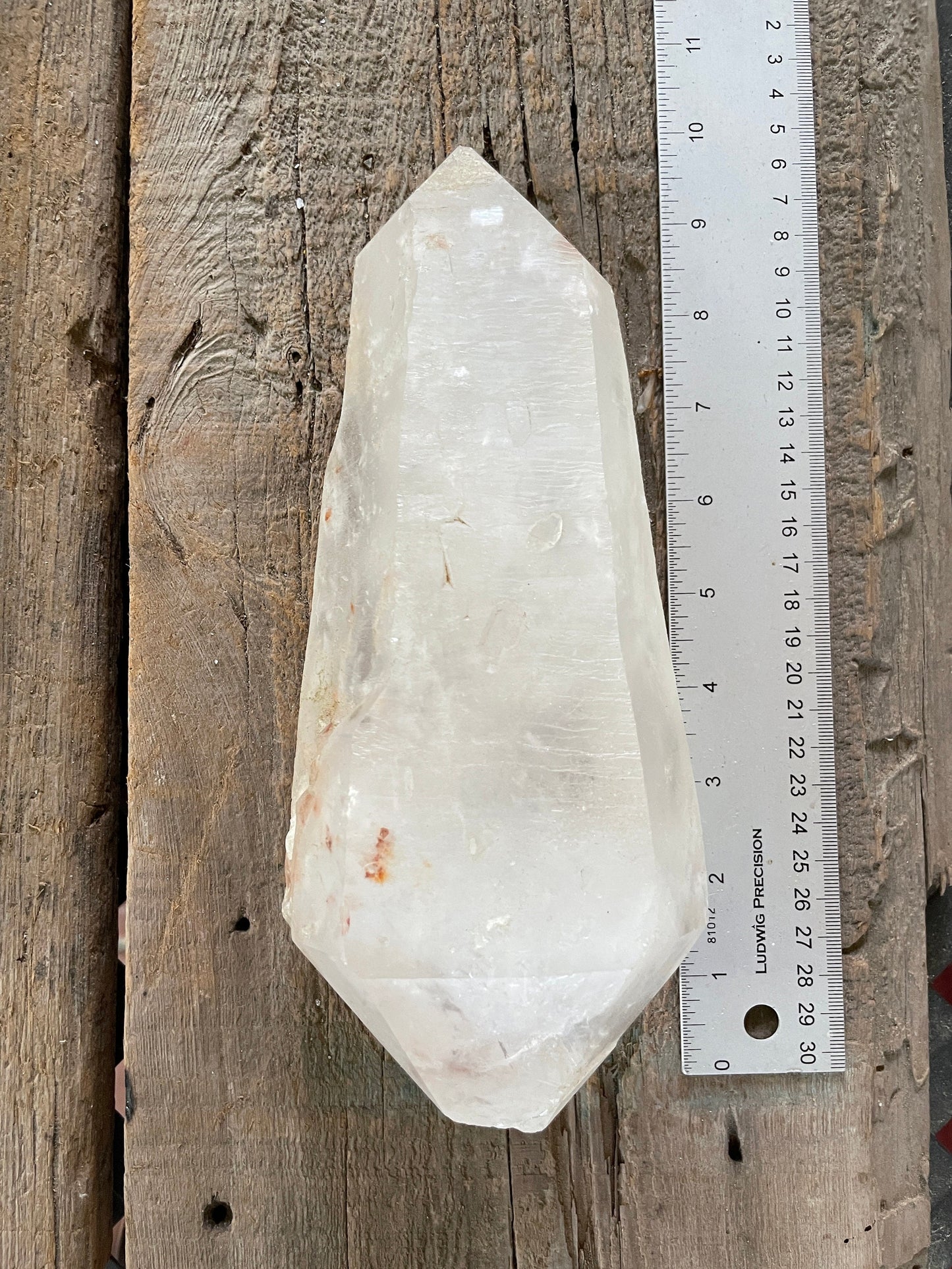 Large Double Terminated Quartz Point 2116g 4lbs 10.6oz With Hematite From Minas Gerais Brazil Specimen Mineral Crystal