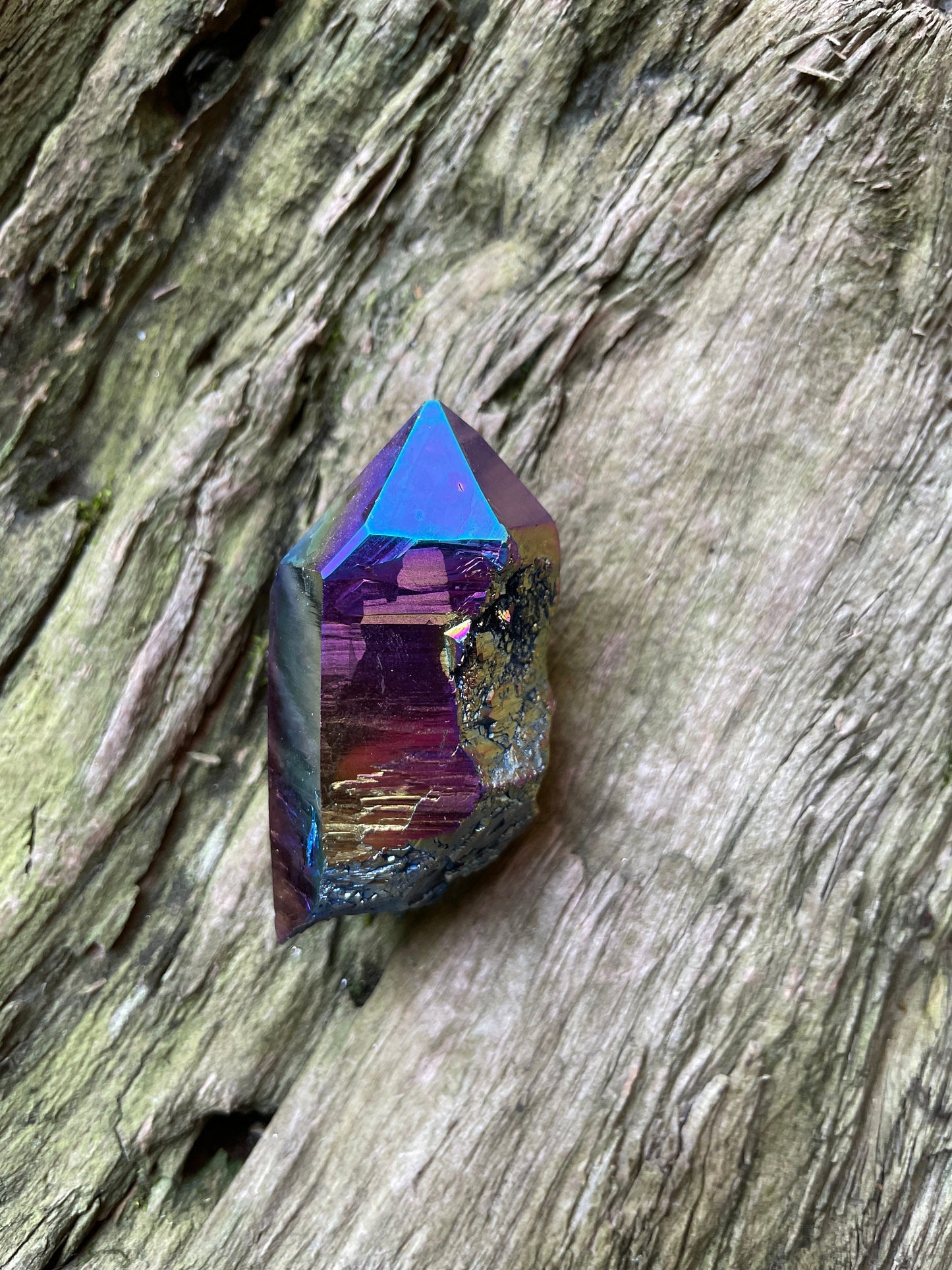 Genuine Titanium Aura Quartz Point Arkansas Quartz 74.1g Specimen Minerals Crystals