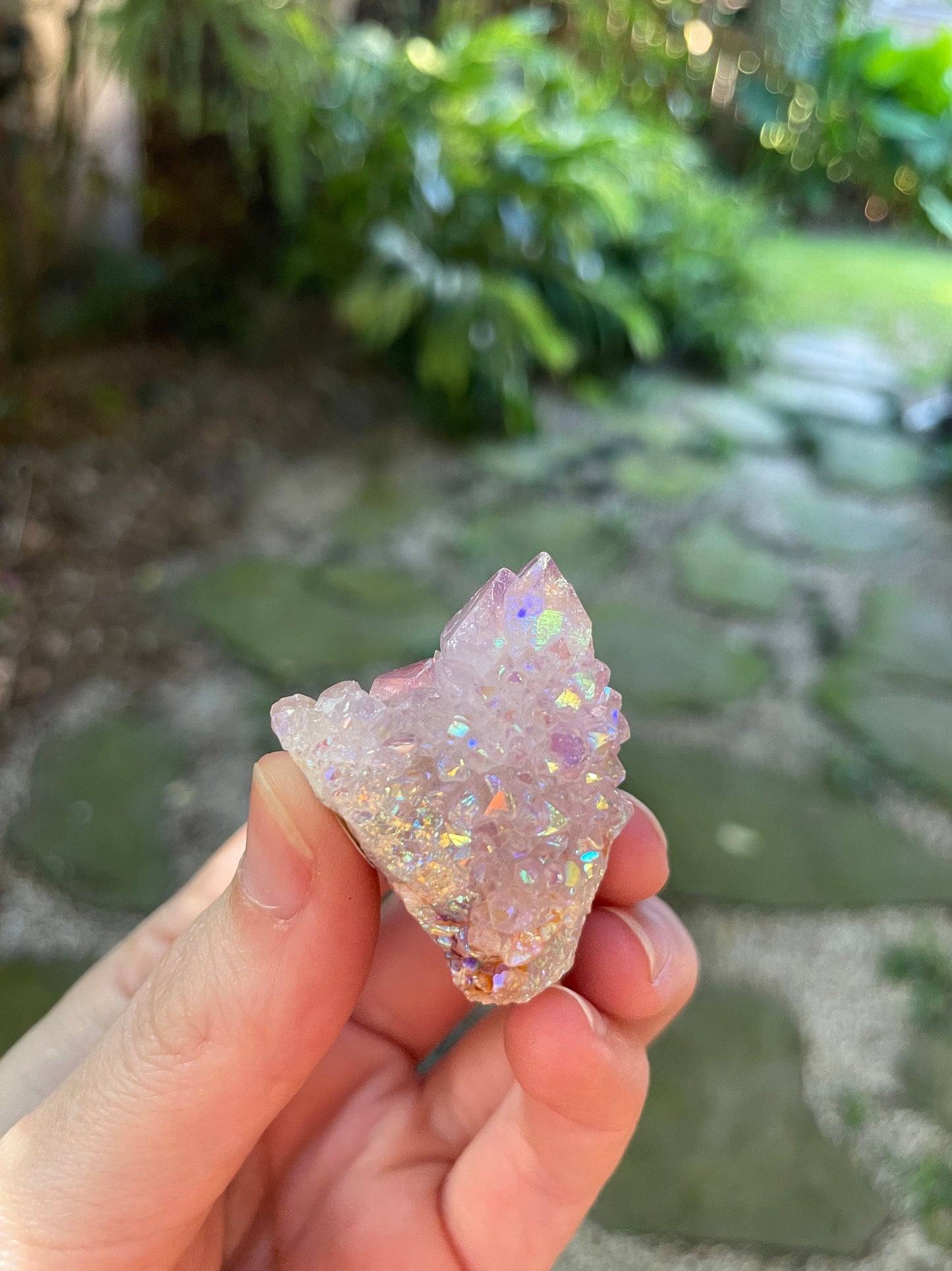 Rainbow Angel Aura Spirit Quartz Point Specimen31.9g From Mpumalanga South Africa Mineral Crystal
