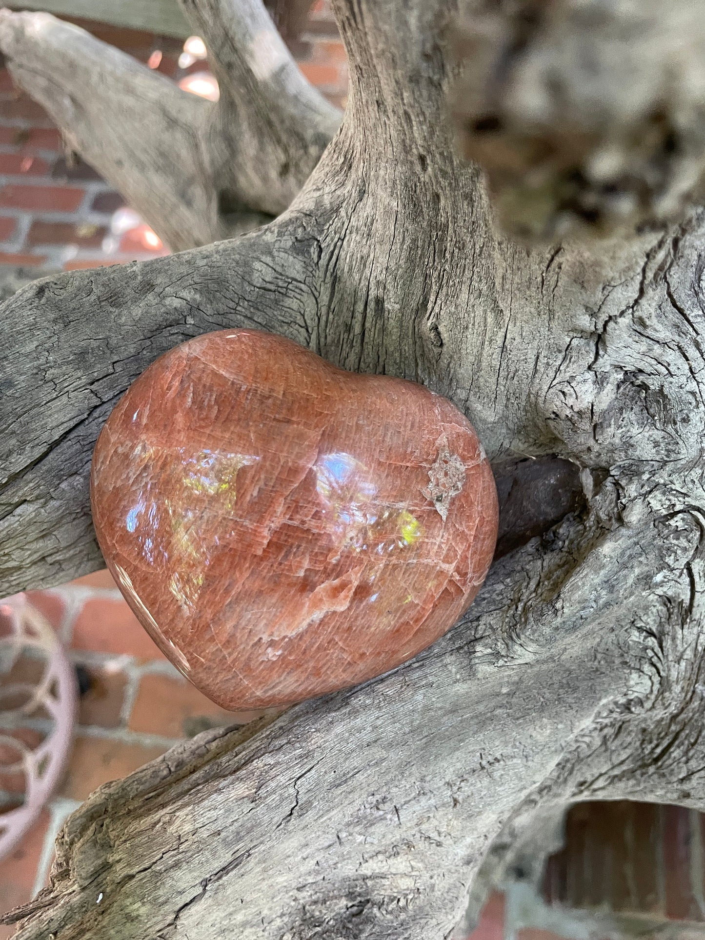 Peach Moonstone Polished Heart 356g Specimen From Madagascar Minerals Crystals