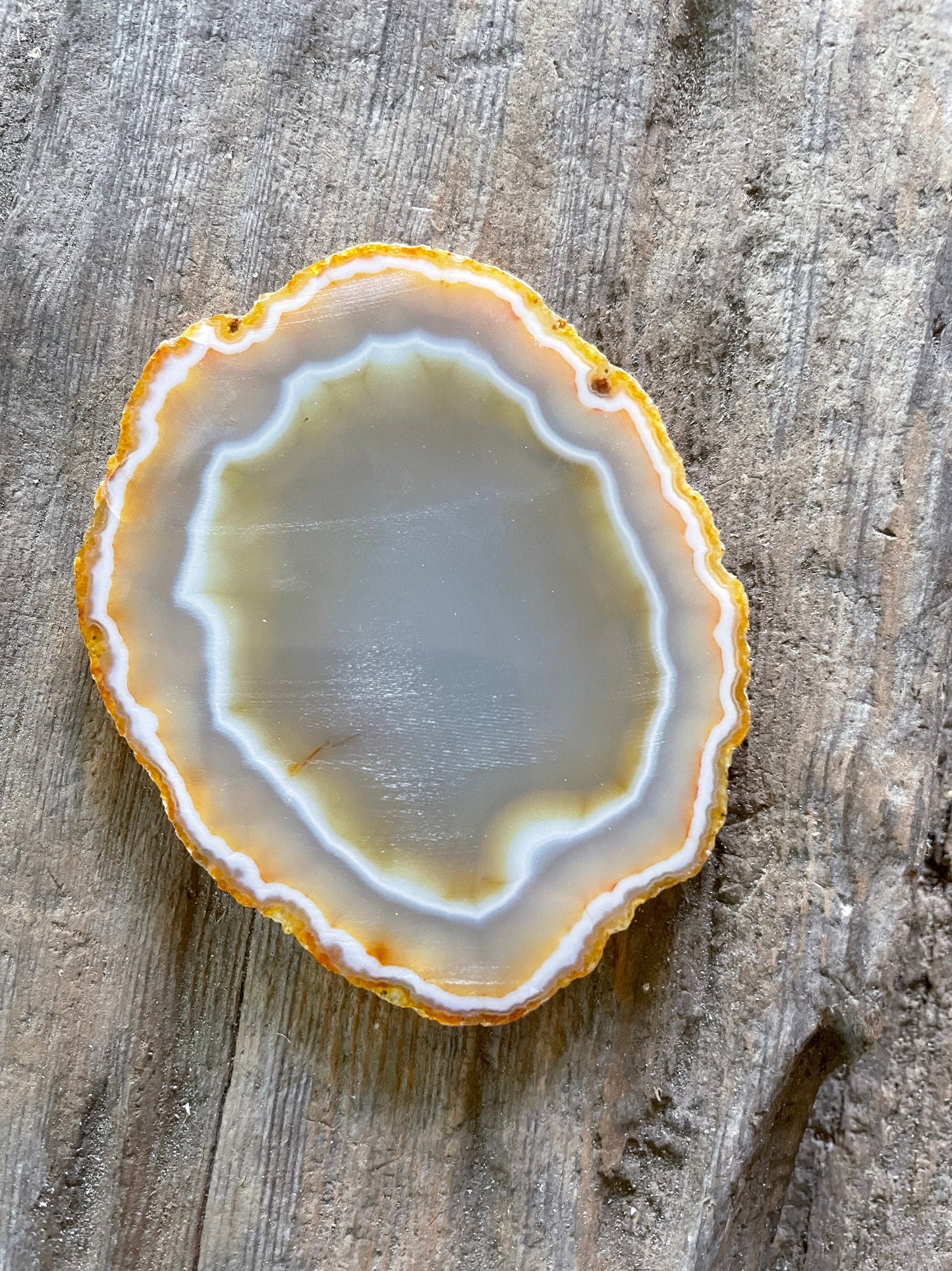 Beautiful Polished Cut Agate Slice Specimen 63.1g From Brazil