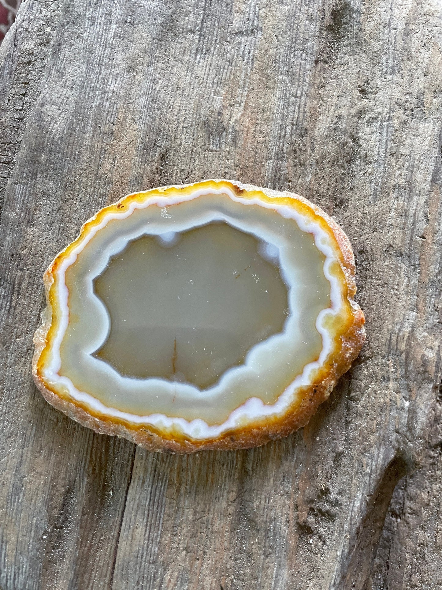 Beautiful Polished Cut Agate Slice Specimen 63.1g From Brazil