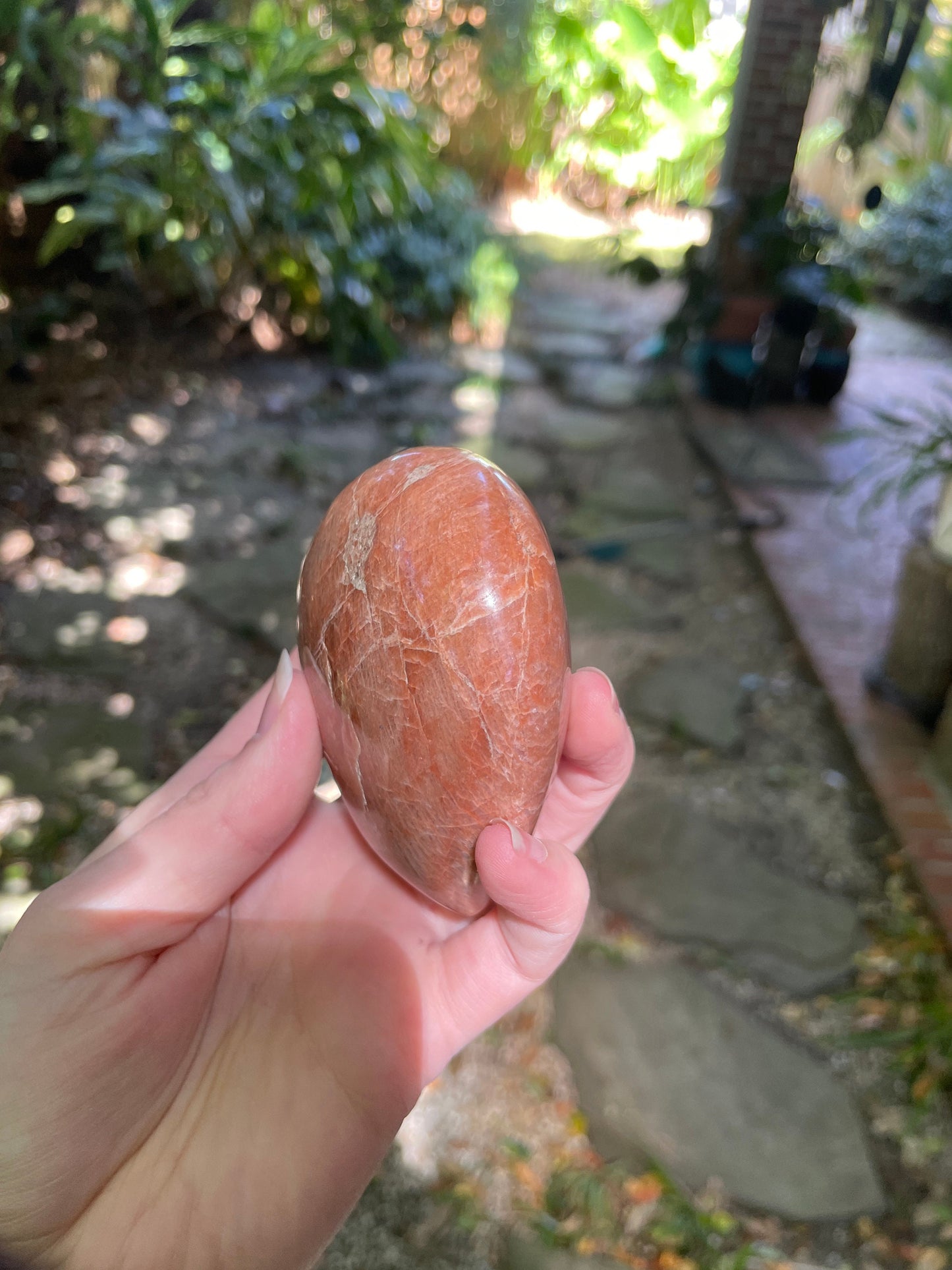 Peach Moonstone Polished Heart 356g Specimen From Madagascar Minerals Crystals