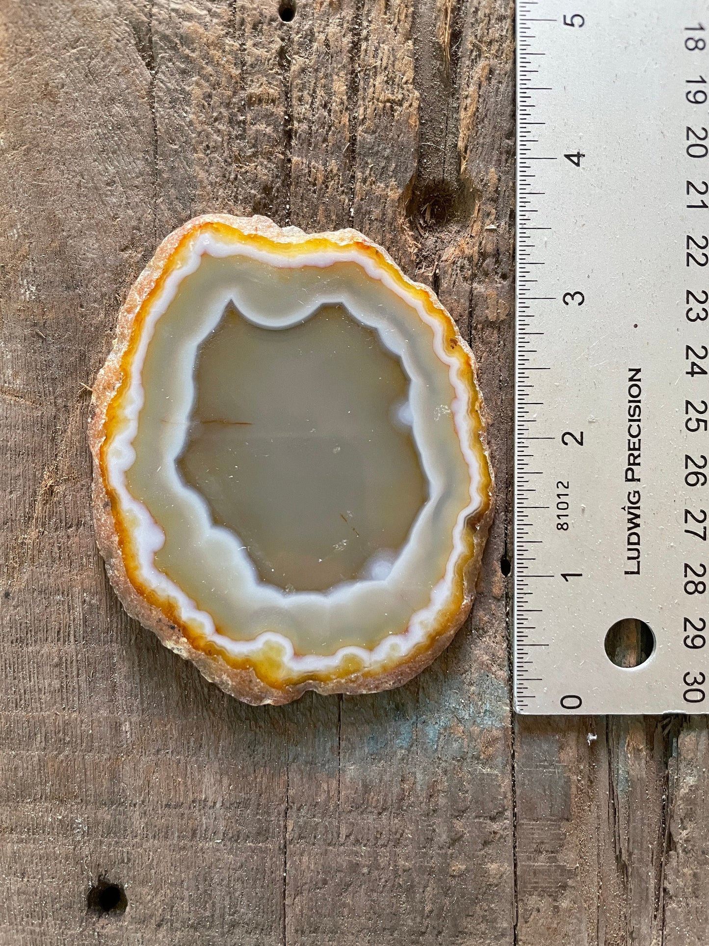 Beautiful Polished Cut Agate Slice Specimen 63.1g From Brazil