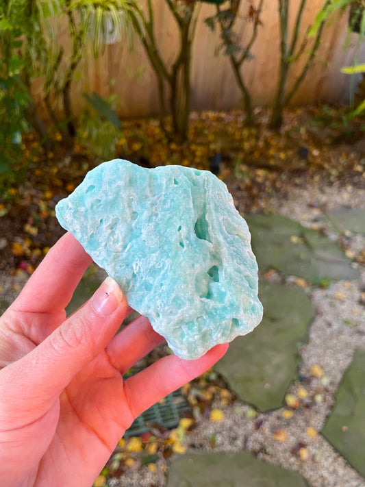 Raw Blue Aragonite Specimen From Afghanistan 228.1g Self Standing Crystal Mineral