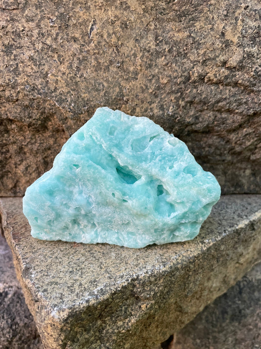 Raw Blue Aragonite Specimen From Afghanistan 228.1g Self Standing Crystal Mineral